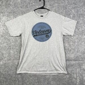 Volcom T Shirt Men's Size Medium Gray Logo Crewneck Short Sleeve Surfer Skate